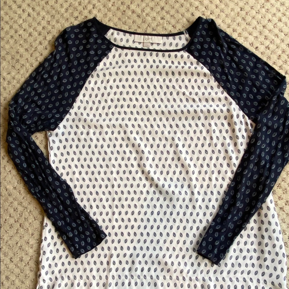 Loft baseball style blouse